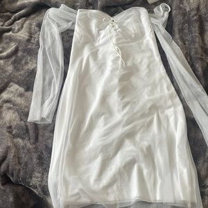 White Off the Shoulder mini dress